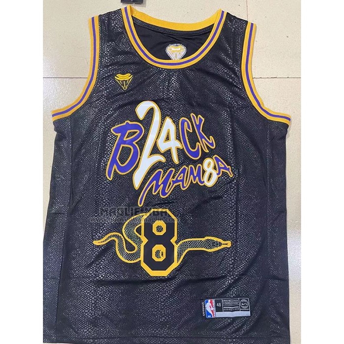 Maglia
 Kobe Bryant NO 8 Los Angeles Lakers Black Mamba Snakeskin Nero
